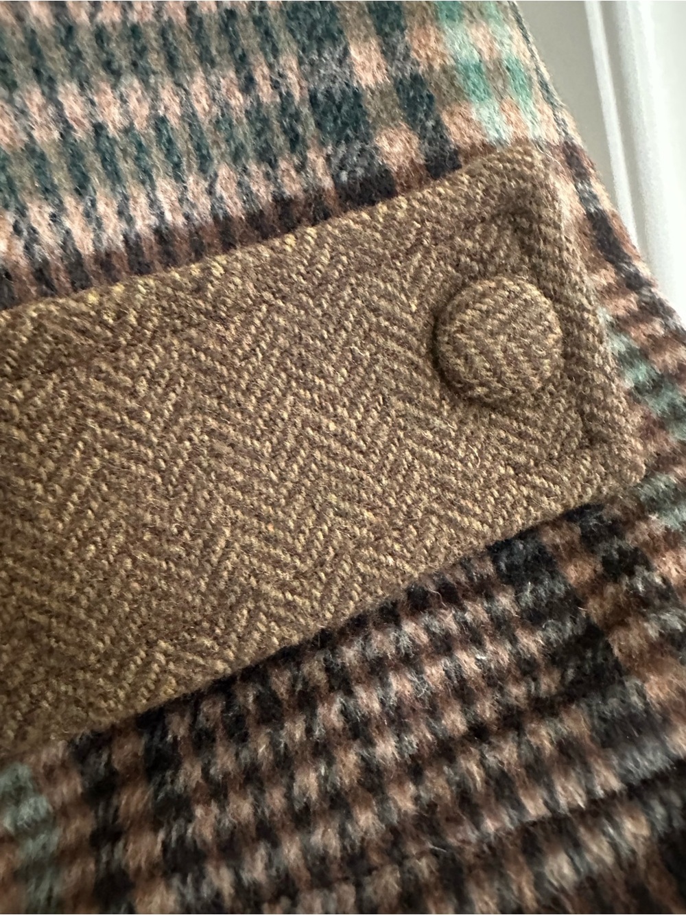 AVEC LES FILLES LONG PLAID COAT SZ S - Picture 2 of 6